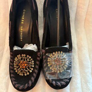 Chinese Laundry Cammie Black Suede Pump Heels Women's Shoes 5.5 6.5 7 NEW